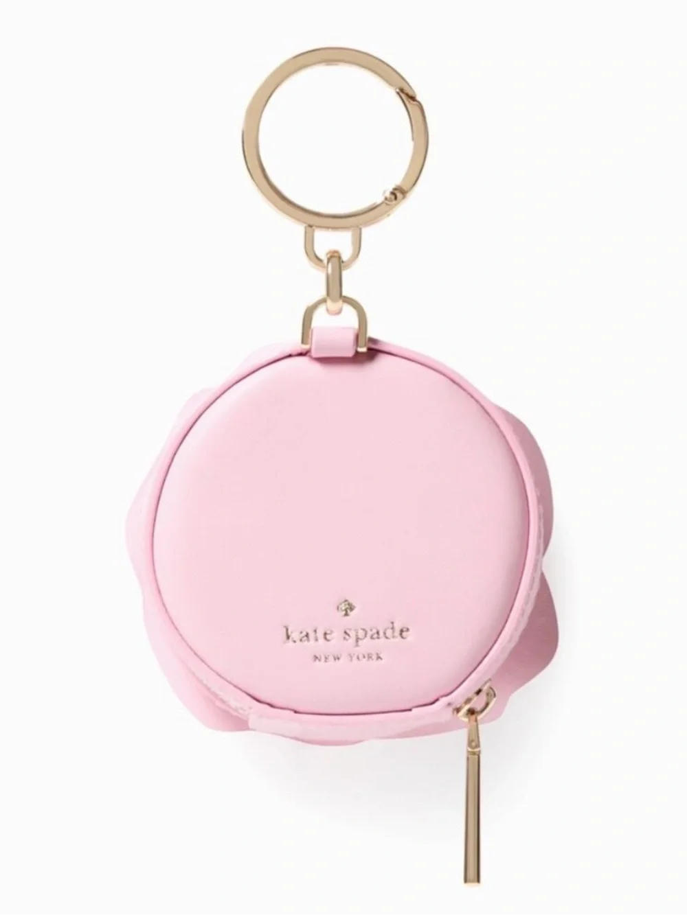 New kate spade Pale Pink Floral Key & Card Holder with Gold Hardware